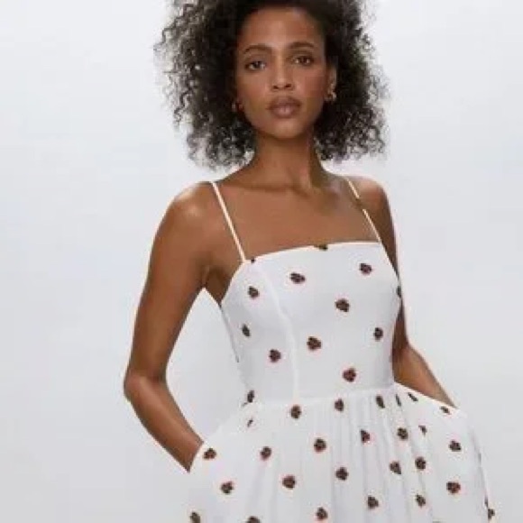 Aritzia Babaton Noel white Floral Midi Dress size 2 - Picture 4 of 13